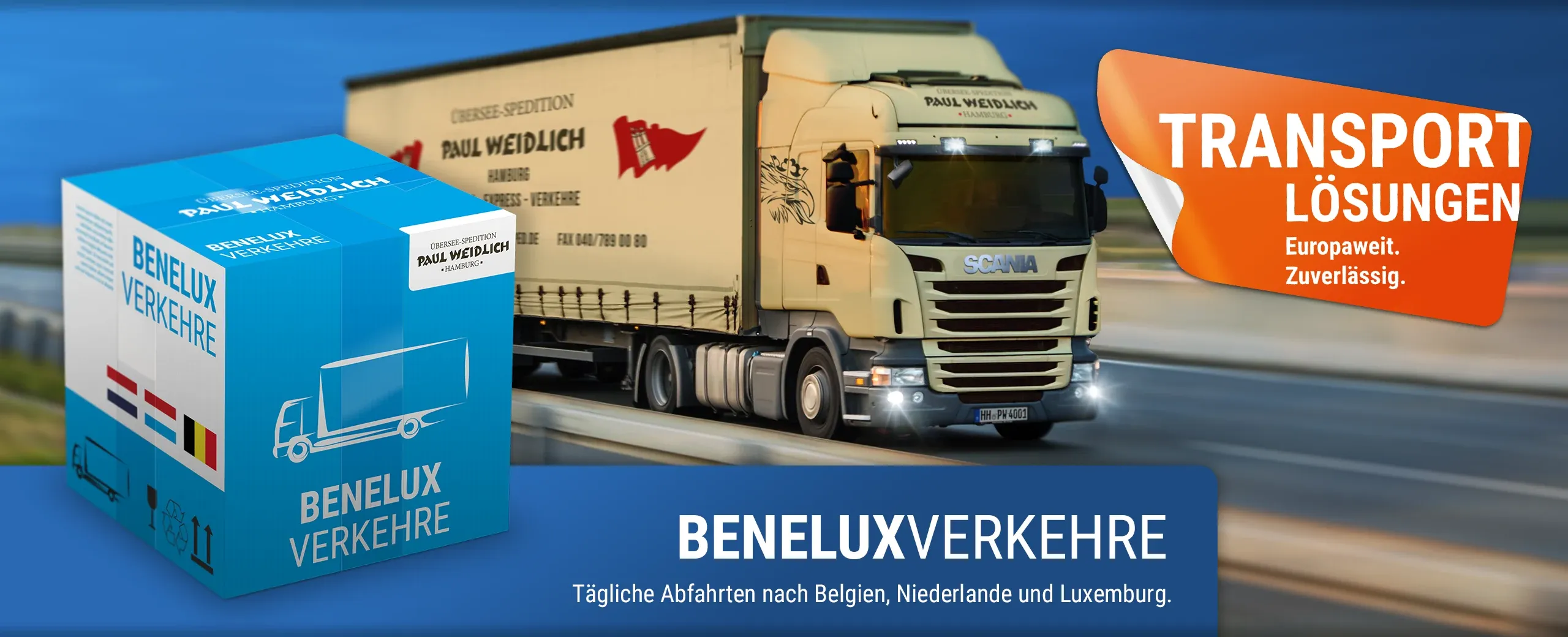 Übersee-Spedition Paul Weidlich GmbH - Hamburg - BENELUX Verkehre